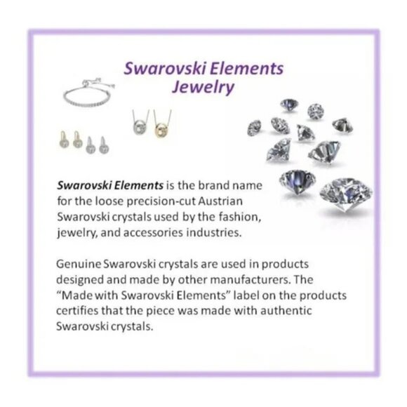 Swarovski Crystal Elements Pink Heart Drop Earrings - Picture 6 of 6